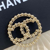 Chanel Shiny Round Brooch Gold 2021 24