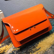 Marni Trunk Bag In Patent Calfskin Orange 2018