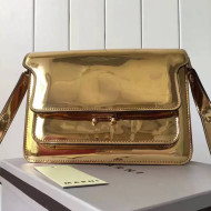 Marni Trunk Bag In Patent Calfskin Gold 2018