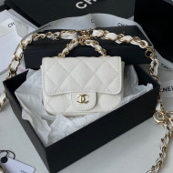Chanel Grained Calfskin Mini Belt Bag AP2305 White 2021