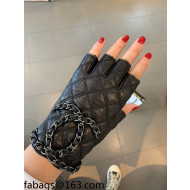 Chanel Lambskin Chain Gloves Black/Silver 2021 102930