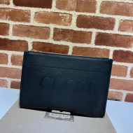 Gucci Leather Pouch with Gucci logo 681200 Black 2022