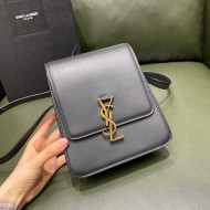 Saint Laurent Kaia NORTH/SOUTH Satchel in Vegetable-tanned Leather 668809 Black 2021