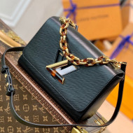 Louis Vuitton Twist MM Bag in Black Epi Leather with Stones M58715 2021