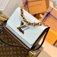 Louis Vuitton Twist MM Bag in White Epi Leather with Stones M58526 2021