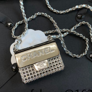 Chanel Metal Long Necklace/Tiny Bag AB7861 Silver/Crystal 2022