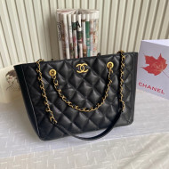 Chanel Lambskin Shopping Bag as3020 Black 2022 
