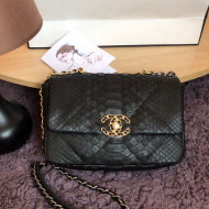 Chanel Snakeskin Small Flap Bag AS1160 Black 2022