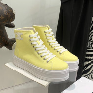 Celine Canvas Flatform High-top Sneakers Yellow 2022 032408