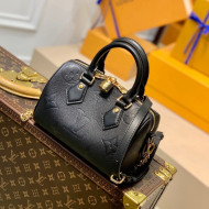 Louis Vuitton Speedy Bandoulière 20 Bag in Black Embossed Grained Leather M58953 2021 