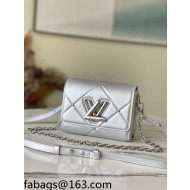 Louis Vuitton Twist PM Bag in Stud Quilted Sheepskin Leather M59031 Silver 2022