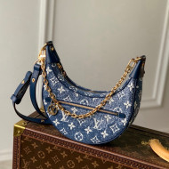 Louis Vuitton Loop Hobo Bag in Faded Denim Jacquard M81166 Navy Blue 2022