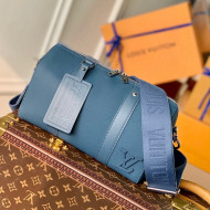 Louis Vuitton City Keepall Bag in Gained Leather M59328 Blue 2022