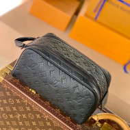 Louis Vuitton Dopp Kit Toilet Travel Pouch in Black Monogram Leather M59478 2022