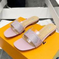 Louis Vuitton TPU and LV Crystal Flat Slide Sandals Pink 2022