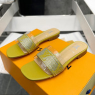 Louis Vuitton TPU and LV Crystal Flat Slide Sandals Yellow 2022