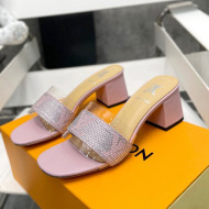 Louis Vuitton TPU and LV Crystal Heel Slide Sandals Pink 2022