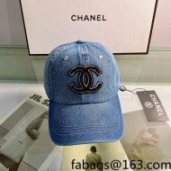 Chanel Denim Baseball Hat Dark Blue 2022 0310148