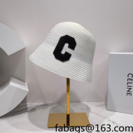 Celine Straw C Buckle Hat White 2022 0401137