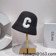 Celine Straw C Buckle Hat Black 2022 0401138