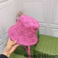 Chanel CC Canvas Bucket Hat Pink 2022 0401146