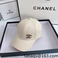 Chanel Sequins CC Canvas Baseball Hat Beige 2022 0401124
