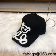 Fendi Bear Canvas Baseball Hat Black 2022 040210