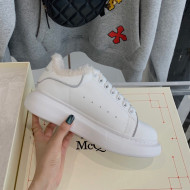 Alexander Mcqueen White Calfskin and Shearling Sneakers White 2021 112356