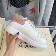 Alexander Mcqueen White Calfskin and Shearling Sneakers Pink 2021 112358