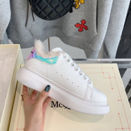 Alexander Mcqueen White Calfskin and Shearling Sneakers Multicolor 2021 112355