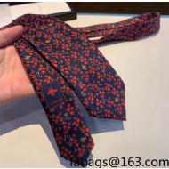 Gucci Men's Bloom Silk Tie Blue/Red 2022 040129