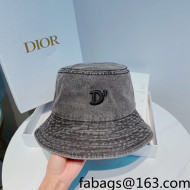 Dior Denim Bucket Hat Dark Grey 2022 040159