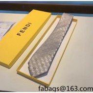 Fendi Men's Silk Tie Silver 2022 040134