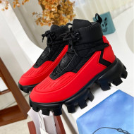 Prada Cloudbust Thunder Sequin Sneakers/Ankle Boots Red/Black 2021 25