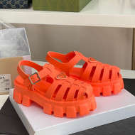 Prada Foam Rubber Flatform Sandals 5.5cm Orange 2022 032630