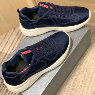 Prada Men's America's Cup Fabric Sneakers Navy Blue 2022  