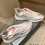Prada Men's America's Cup Fabric Sneakers Silver White 2022  