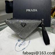 Prada Triangle Leather Pouch 1NE039 Black/Silver 2022