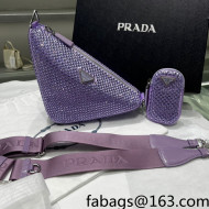 Prada Crystal Triangle Shoulder Bag 1BH190 Purple 2022