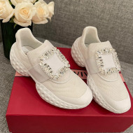 Roger Vivier Crystal Buckle Sneakers White 2022 03