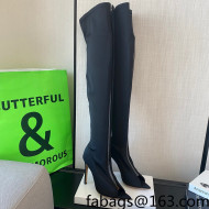 Gianvito Rossi Hiroko Lycra Fabric High Heel Over-knee Boots 10.5 cm Black 2022