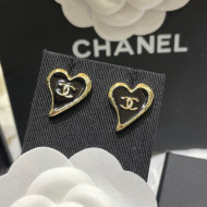 Chanel Love Stud Earrings Black 2022 031174