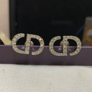 Dior Crystal CD Stud Earrings Silver 2022 040227