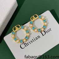 Dior CD Hoop Earrings Blue 2022 040229