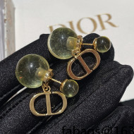 Dior Crystal CD Stud Earrings Green 2022 040260