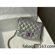 Chanel Iridescent Lambskin Mini Sqaure Classic Flap Bag A35200 Pink 2022 031440