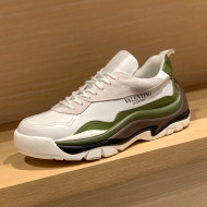 Valentino Gumboy Calfskin Sneakers White/Green 2022 032645