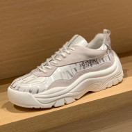 Valentino Gumboy VLTN Print Calfskin Sneakers White/Silver 2022 032650