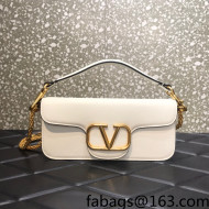 Valentino Locò VLogo Signature Calfskin Shoulder Bag 6030 White 2022