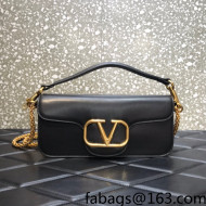 Valentino Locò VLogo Signature Calfskin Shoulder Bag 6030 Black 2022
